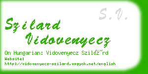 szilard vidovenyecz business card